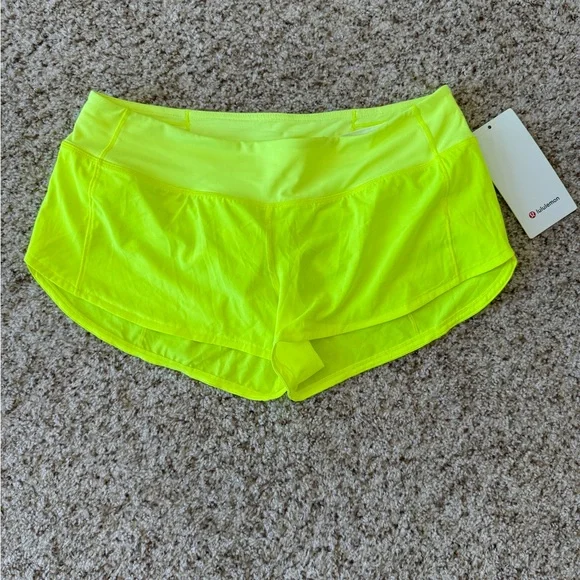 Lululemon Neon Yellow Speed Up LR Shorts 2.5” Lined - Size 8 - NWT! - Picture 2 of 4